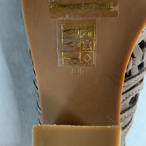 Jeffrey Campbell Favella taupe woven suede mules NWOB - Picture 8 of 10